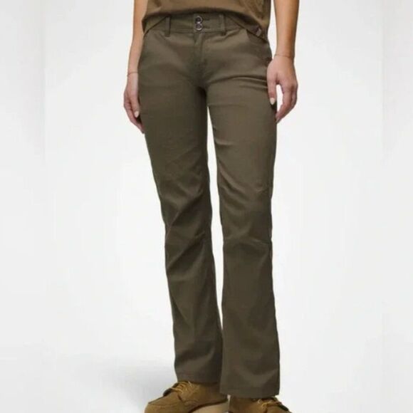 PRANA Halle Roll Up Pants Olive Green Size 10 - Picture 1 of 8